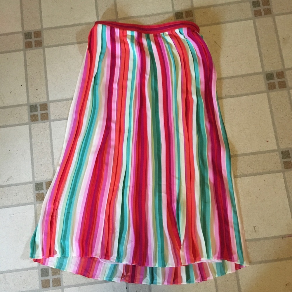 J crew rainbow colored midi skirt